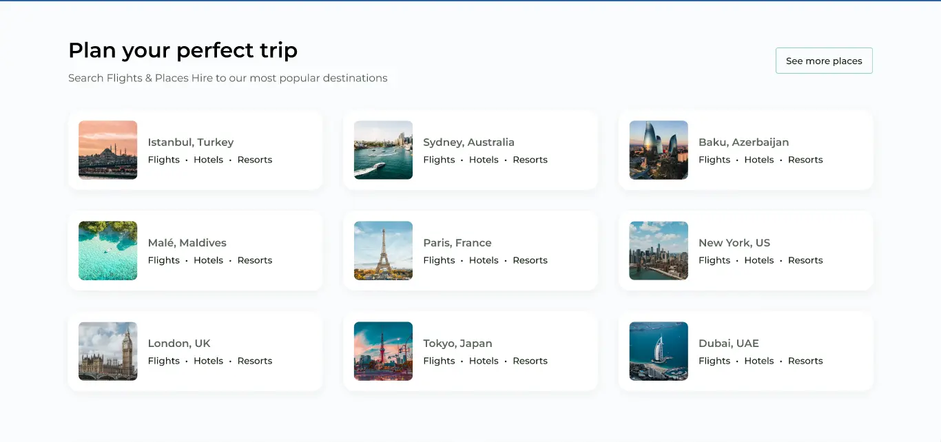 Golobe Travel Agency website screenshot