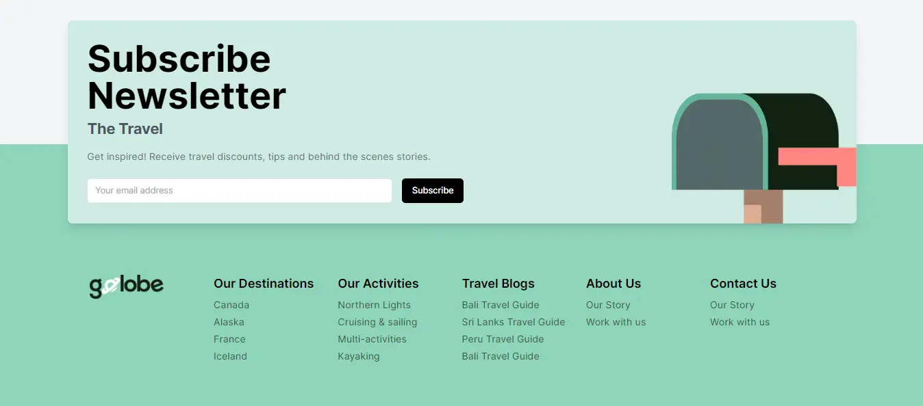 Golobe Travel Agency website screenshot